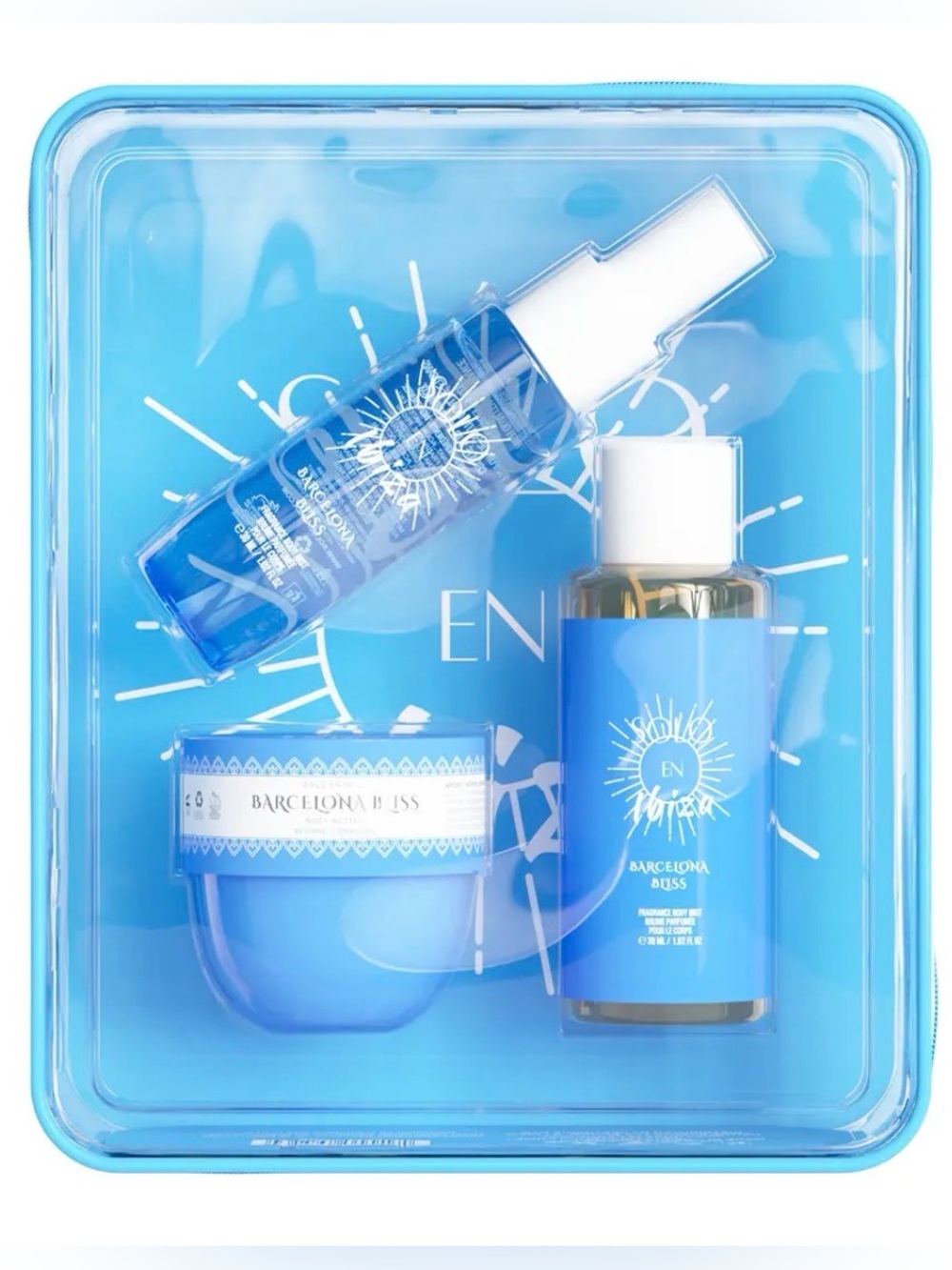 SOLO EN IBIZA Bath & Body Travel Set Barcelona Bliss- New with case